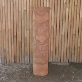 Tiki Statue Polynesia style. From coconut palm 100cm. Approx. 25-27cm dia. Model 2 - open mouth, 